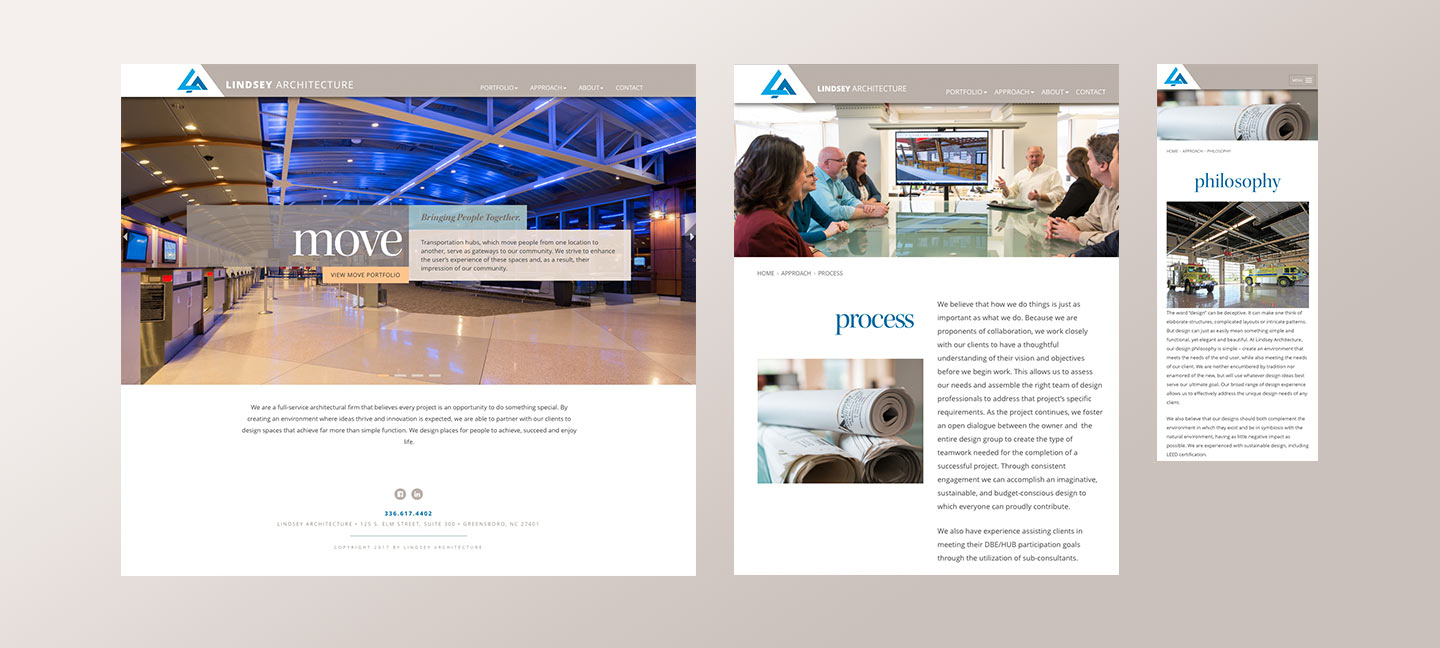 Custom Web Development for Lindsey Architecture